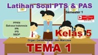 Image of Latihan Soal PTS PAS Semester 1 Kelas 5 Tema 1
